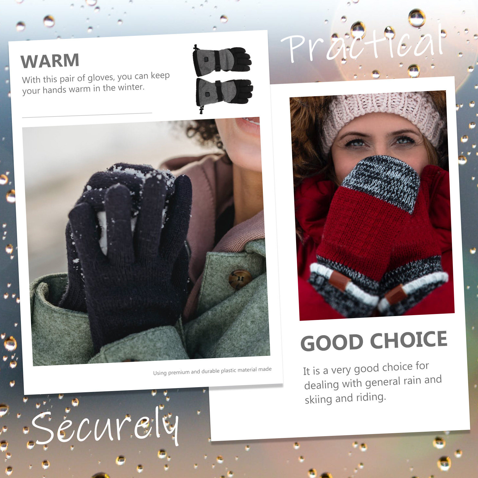 Heated Gloves Electric - 1Set Electric Heating Gloves Water Repellent
