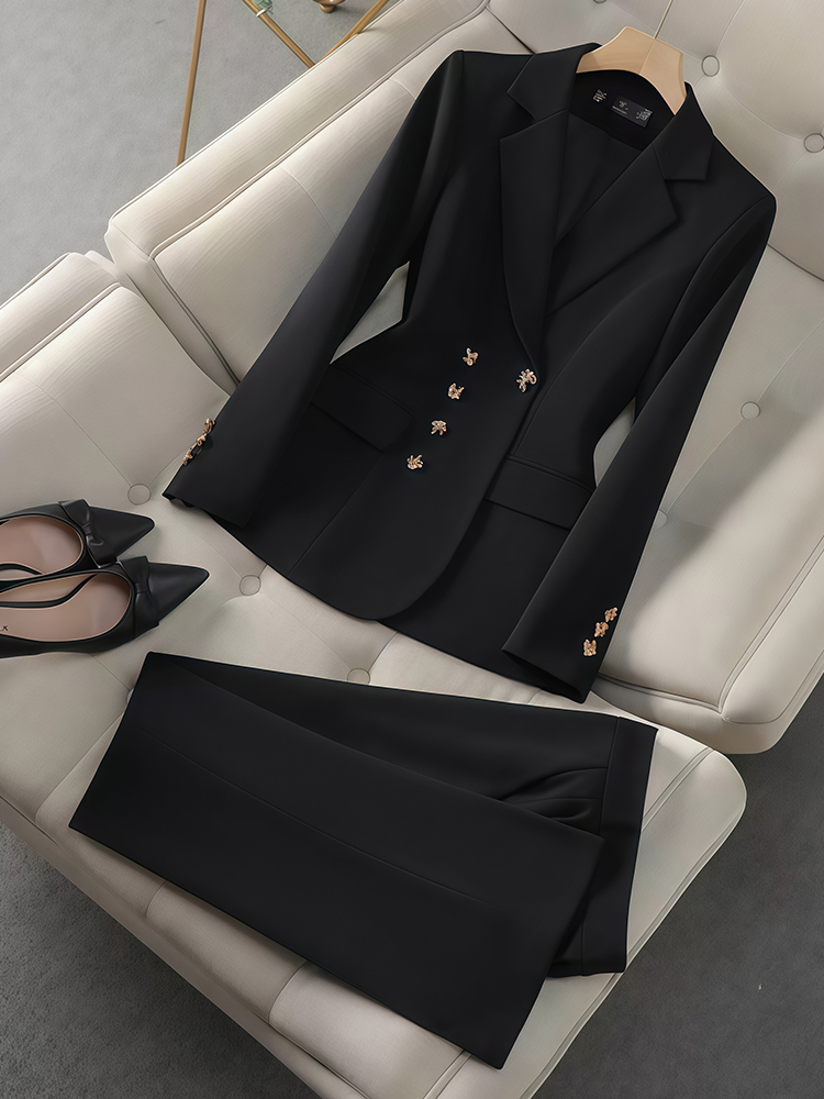 2Pcs Women's Temperament Set L - Winter Clothing Work recension och pris